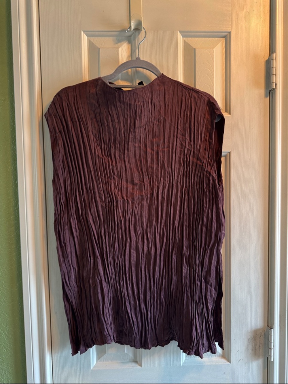 Eileen Fisher Crushed Pleat silk tunic top